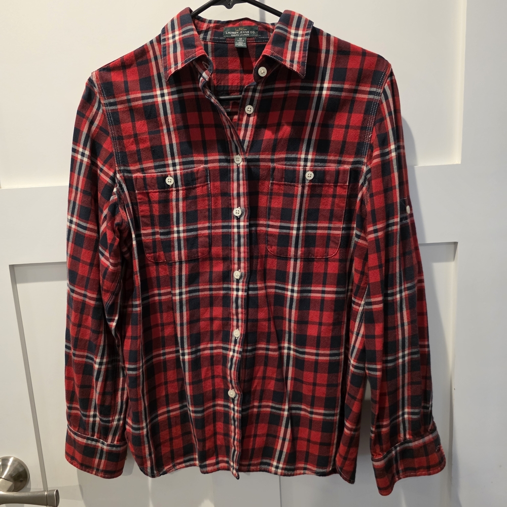 Lauren Ralph Lauren Womens Red Americana Plaid M Hertiage Gorpcore Cabincore